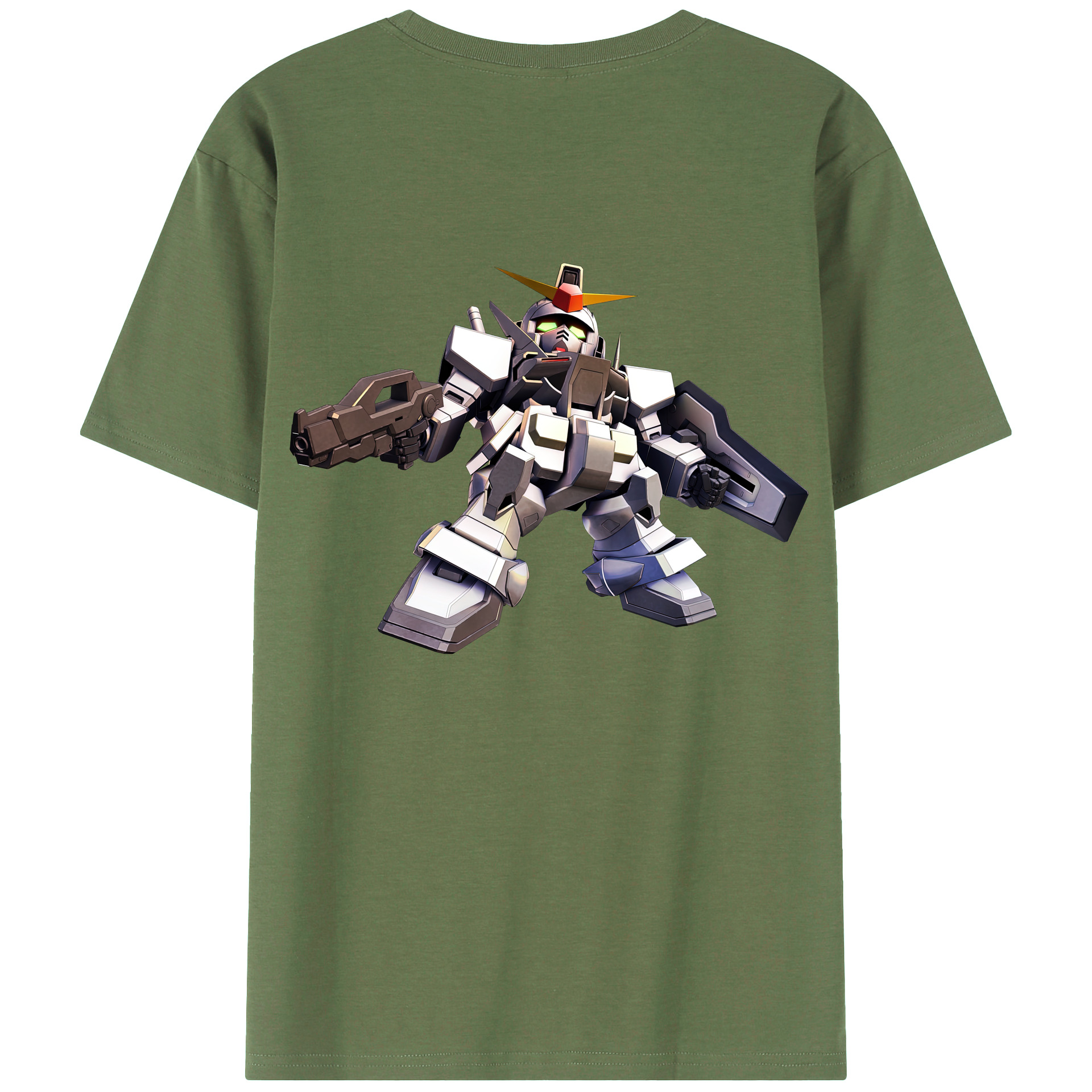 （画像用） 機動戦士ガンダム Mobile Suit Gundam 綿100％ メンズ半袖Tシャツ（バックプリント） 通気性